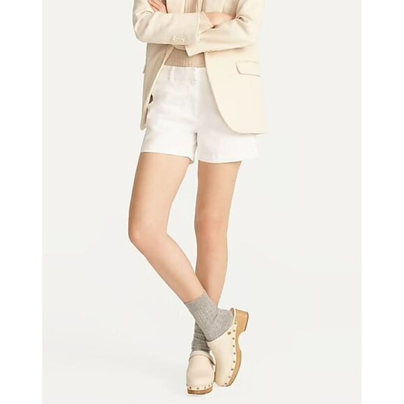 J. Crew White 4" Stretch Chino Shorts 0 - Picture 1 of 4